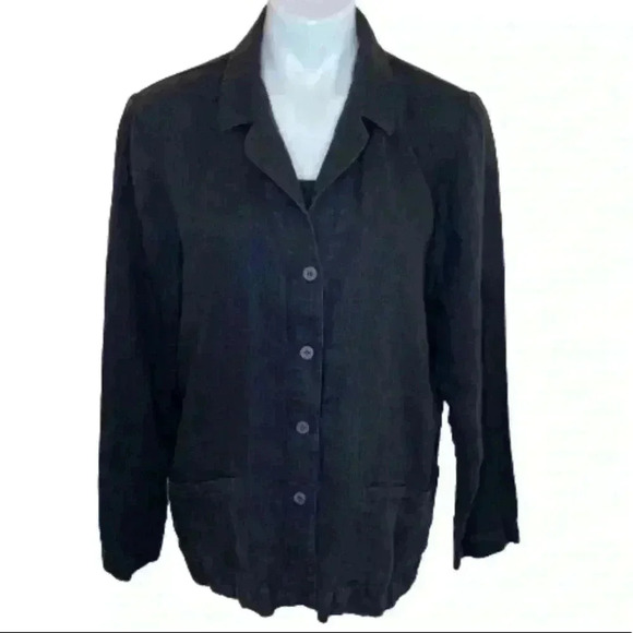 Eileen Fisher button jacket lagenlook chore  barn coat cottagecore - Picture 1 of 4